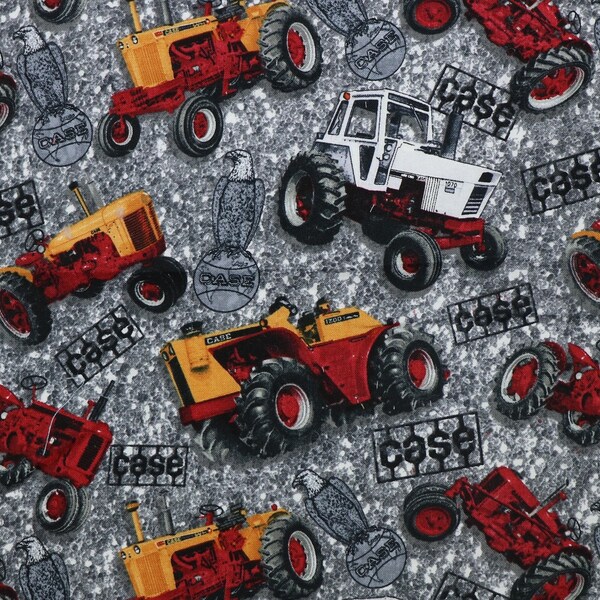 Case Tractor Fabric, Gray, sold by the yard, JI Case Farm Equipment