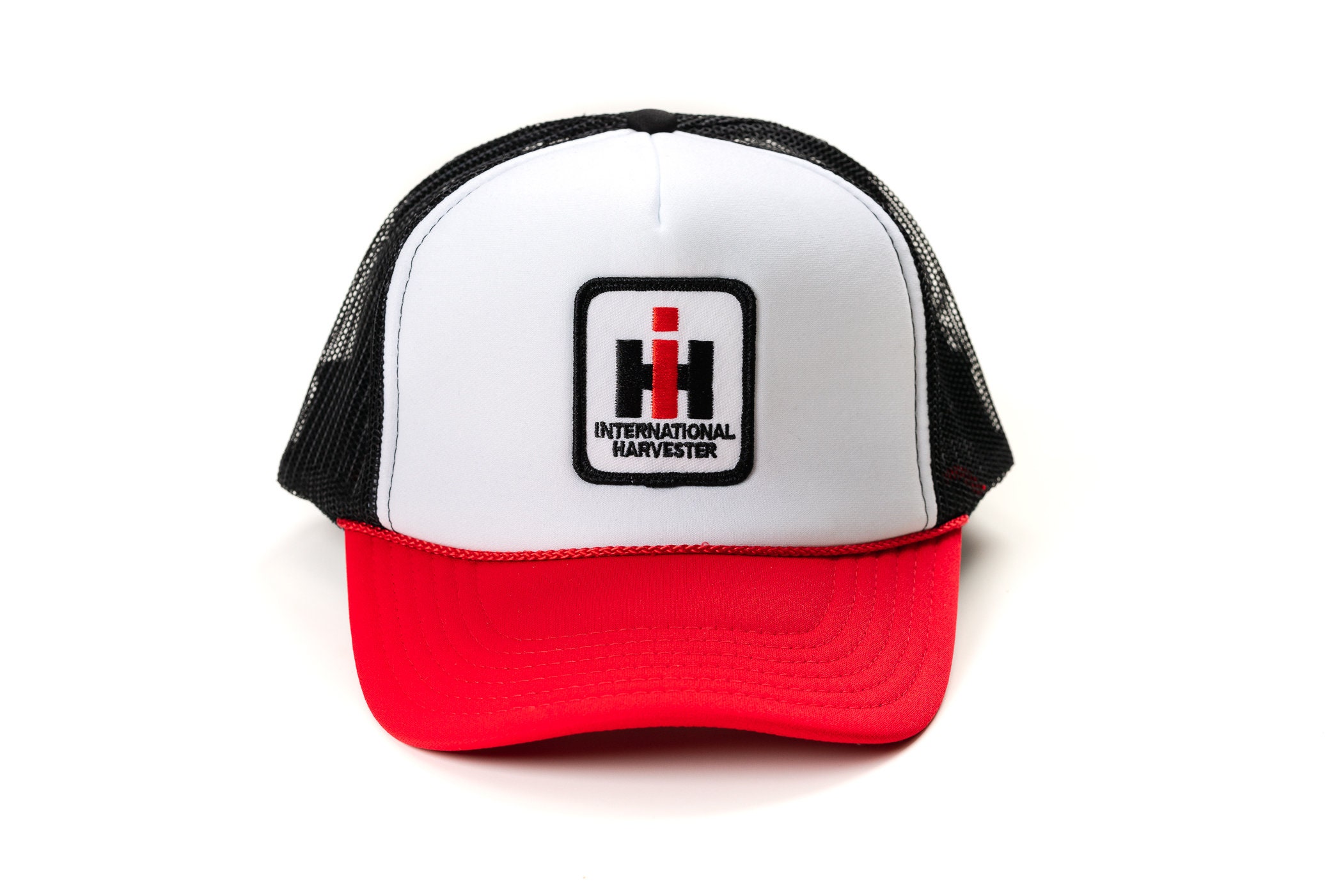 International Harvester IH Logo Hat, White Foam Front With Red Brim and ...