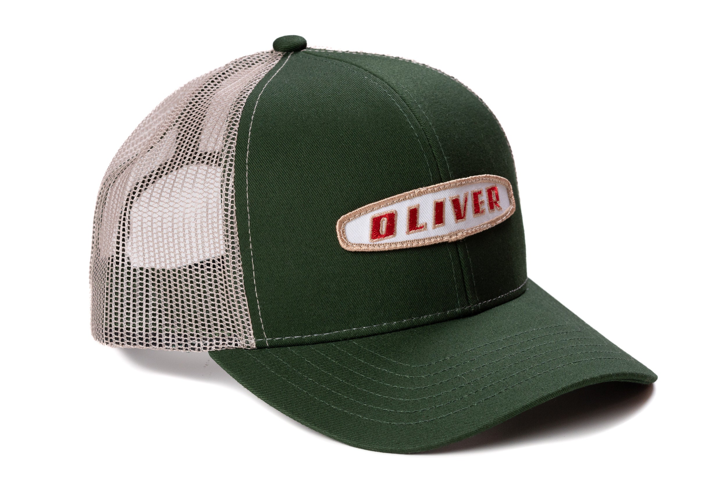 Oliver Tractor Logo Hat, Green With Tan Mesh Back, Oval  display picture 1