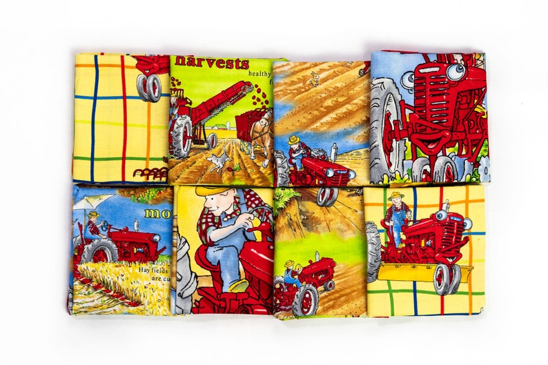 Farmall and IH Tractor Fabric Fat Quarter Bundle Juvenile Tractor Mac Collection