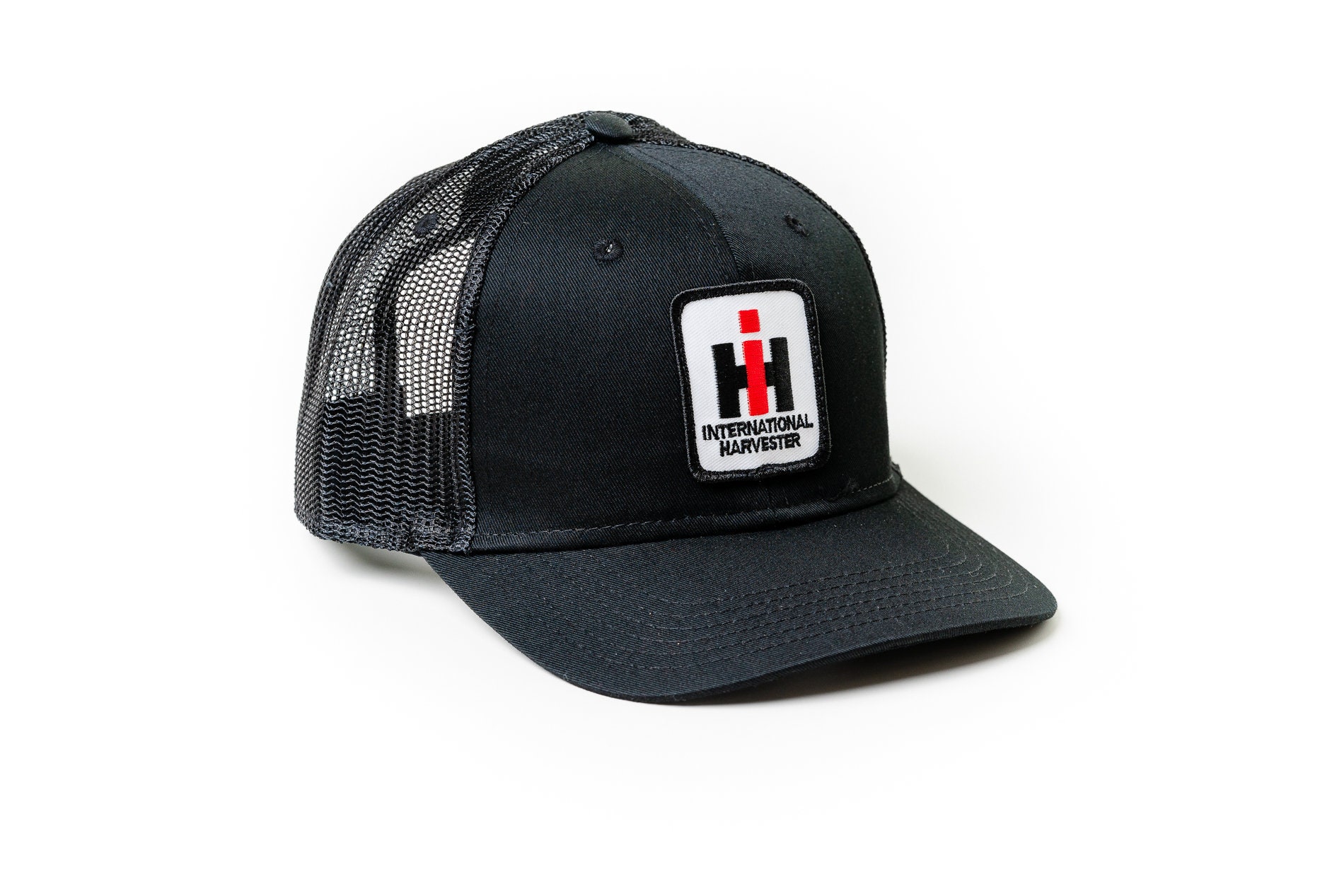 International Harvester IH Logo Hat Black Mesh Choose Adult or