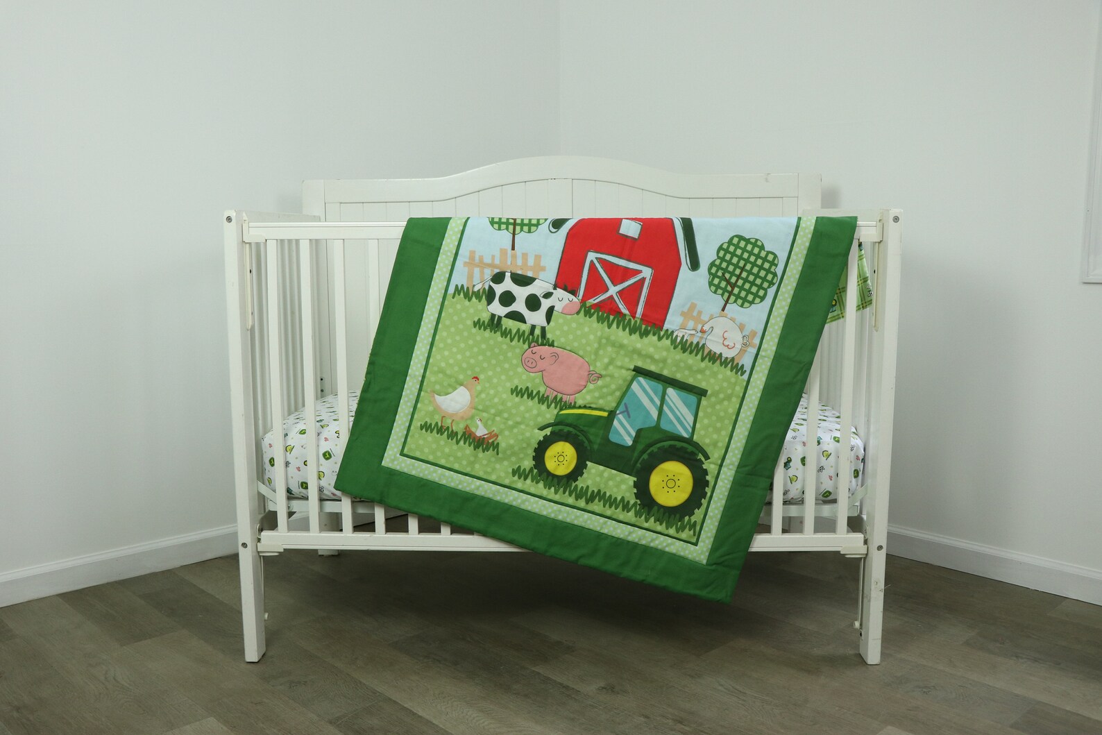 John Deere Tractor Crib Bedding Set Quilt and Sheet for Etsy