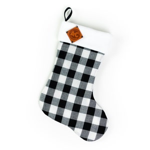 Allis Chalmers Christmas Stocking, Vintage Logo, Plaid and Leather