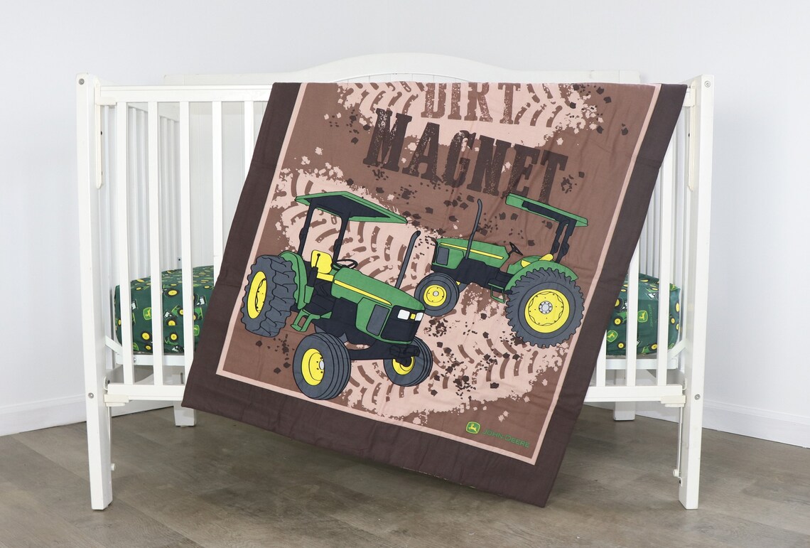 John Deere Tractor Crib Bedding Set Quilt and Sheet for Etsy