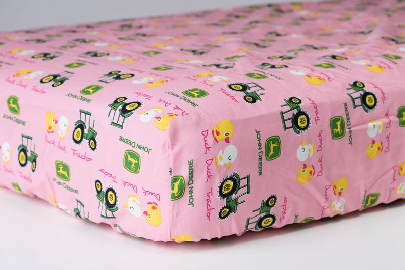 Pink John Deere Crib Sheet Etsy
