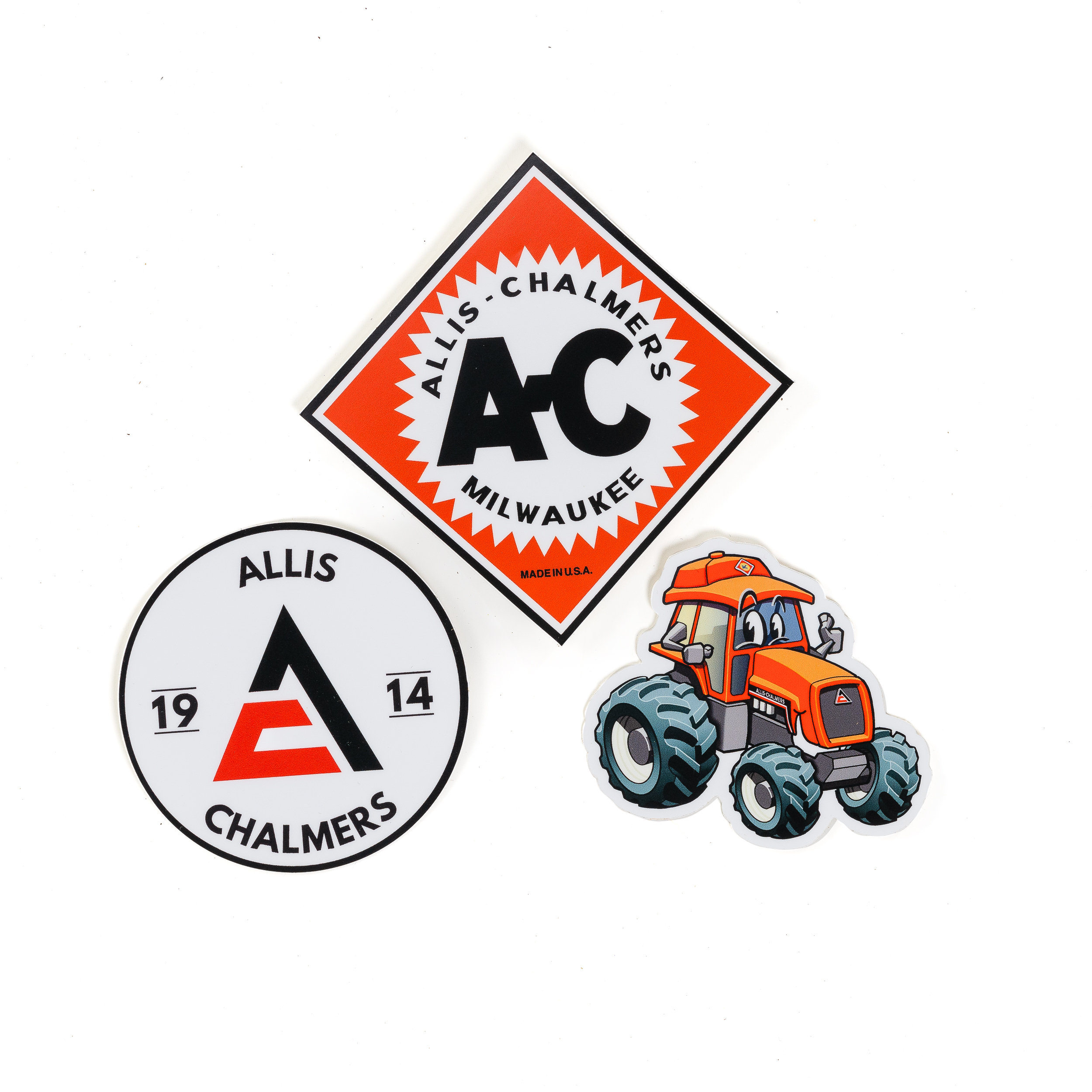 Allis Chalmers Tractor and Logo Stickers, Set of Three, image size:2500x2500