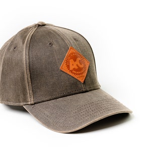 Vintage Allis Chalmers Logo Hat, Leather Emblem, Oil Distressed