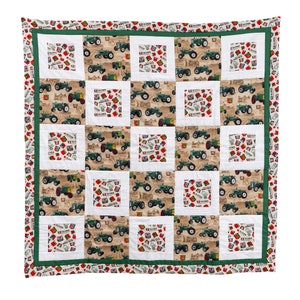Oliver Tractor Baby Quilt, Hellbraun