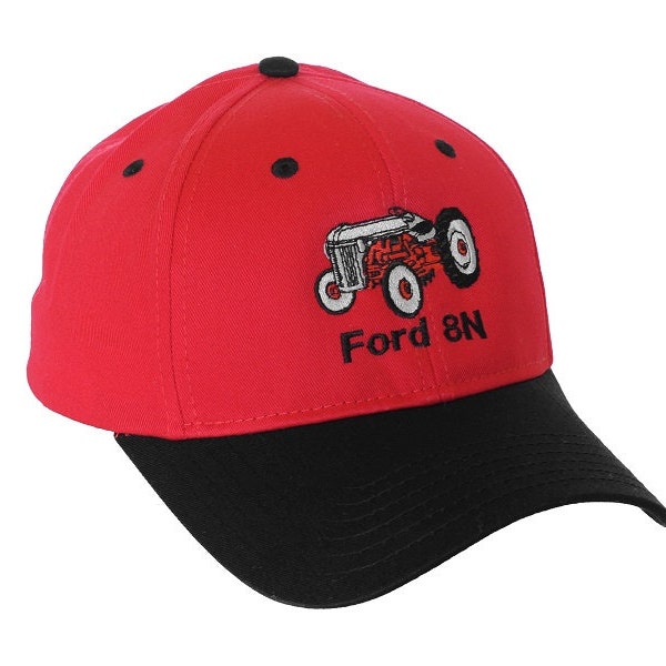 Ford 8N Tractor Hat, red and black