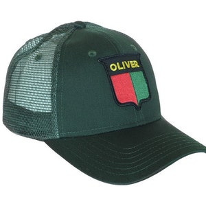 Oliver Tractor Logo-keps, grön mesh, vintage-logotyp med split-shield