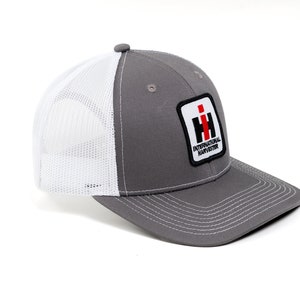 Kids Size International Harvester IH Logo Hat, Gray with White Mesh Back, Youth Size