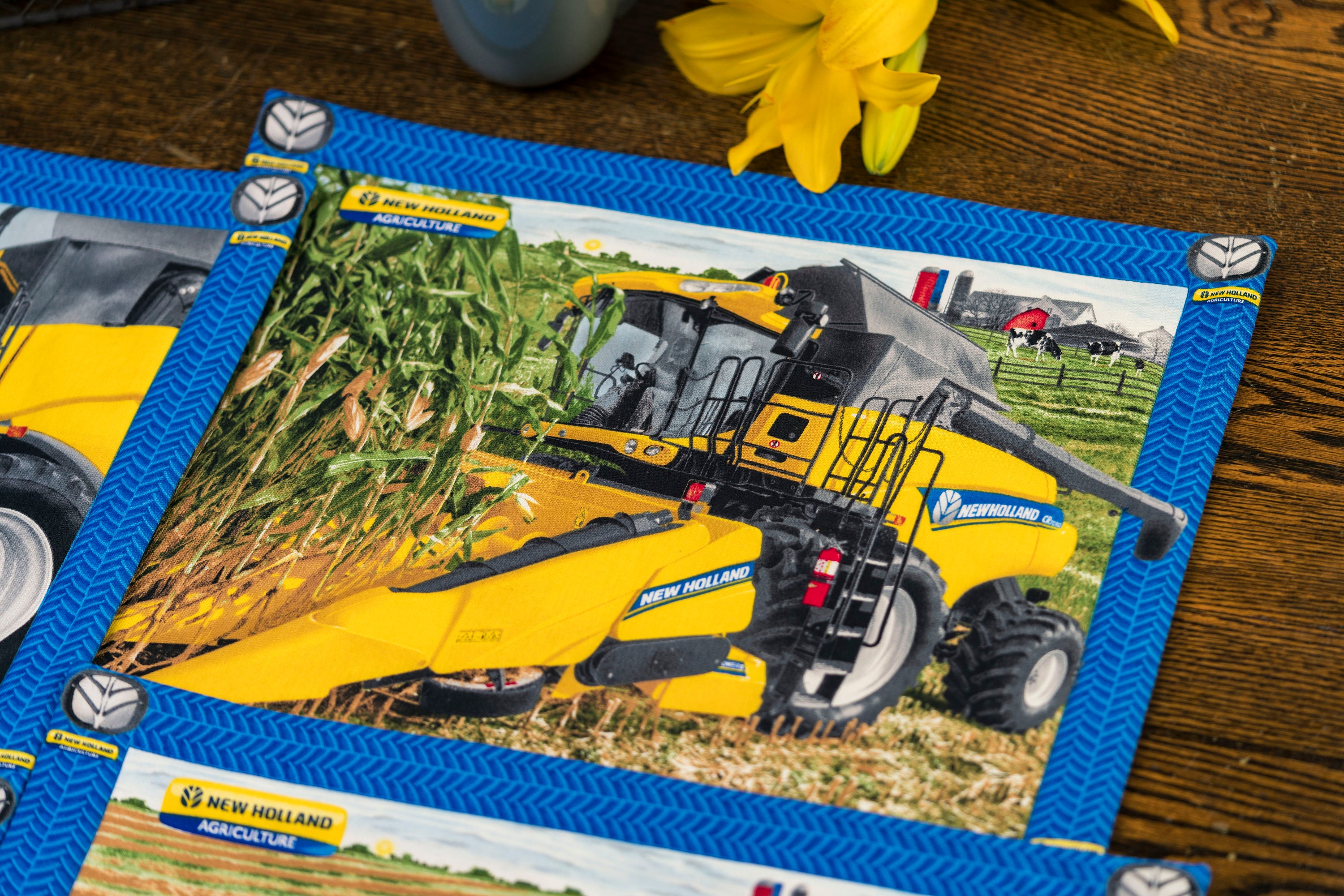 New Holland Tractor and Combine Reversible Place Mats Set of Etsy