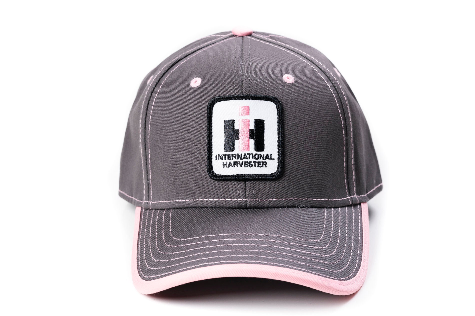 Ladies' IH International Harvester Logo Hat, Gray With Pink Trim and ...