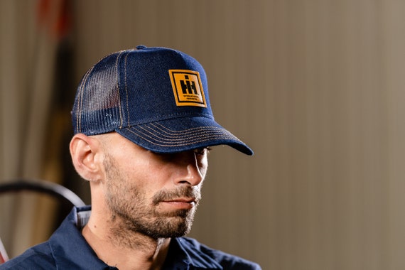 Berretto International Harvester Nero E Argento, Retro In Rete, Nuovo Con Etichetta