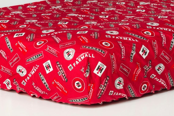 Farmall Ih Tractor Logo Fitted Crib Sheet Red Etsy