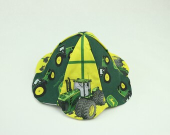 John Deere sun hat, newborn-6 month, green and yellow