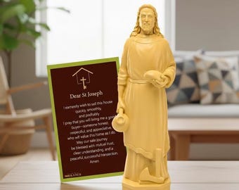 St Joseph Statue for Selling House,Faith-Based St Joseph Statue with House Selling Prayer Card, Ideal for Sell Homes,Religious Activities