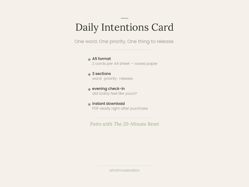Mourning Routine Intentions Worksheet Daily Intentions Card — Printable A5 PDF | Morning Routine | Mindful ...