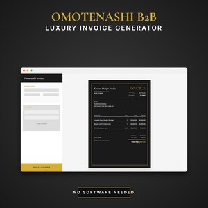 Generador de plantillas de facturas, herramientas comerciales B2B, creador de recibos de lujo, formulario para pequeñas empresas, calculadora automática de impuestos HTML, factura para autónomos