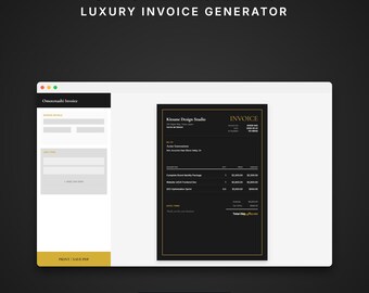 Invoice Template Generator, B2B Business Tools, Luxury Receipt Maker, Small Business Form, Automatic Tax Calculator HTML, Freelance Invoice