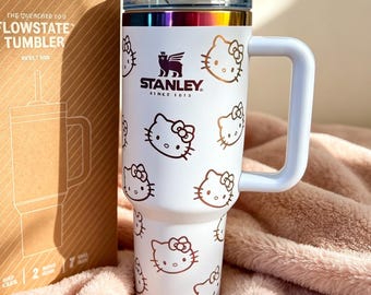 Personalized Hello Kitty 40oz Insulated Tumbler, Custom Name Stainless Steel Travel Mug, Perfect Birthday & Holiday Gift