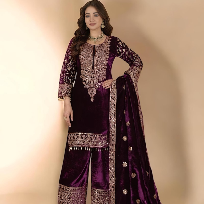 Velvet Salwar Suit Set Etsy — free download