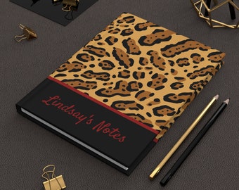 Personalized Leopard Notebook, Customized Journal