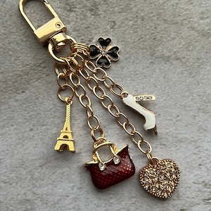 Purse charm with fashion charms