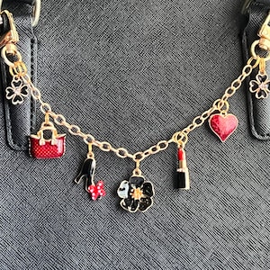 Charms on chain for handbag accessory, gift for her
