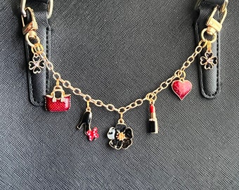 Charms on chain for handbag accessory, gift for her