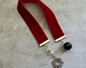 Bookmark with moon charm, gift for reader