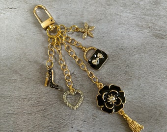 Handmade gift purse charm with fashion charms