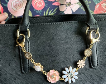 purse charm with flowers, gift for her