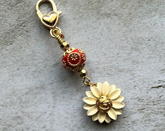 Boho gift for her, flower charm bead