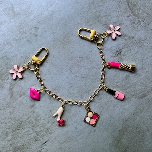Charms on chain for handbag accessory, gift for her