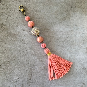 Purse tassel, Bohemian accessory, tassel with beads, boho decor
