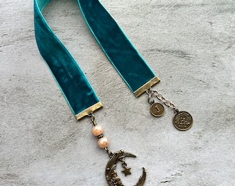 bookmark, boho velvet bookmark, boho book mark, bookmark, vintage style bookmark