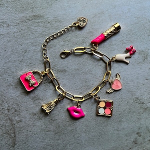 Charm bracelet paperclip chain bracelet
