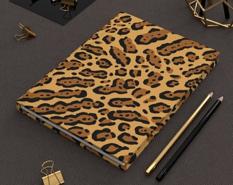 Leopard Print Hardcover Journal Matte,  Animal Print Notebook, Leopard Journal