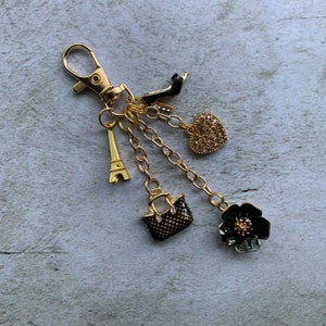 Fashion purse charm with black accessory charms