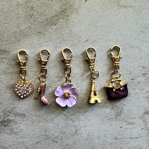 Purse charms, zipper pulls, party favors, purple gift