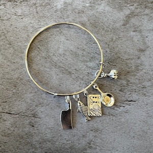 Cooks bracelet cooking utensils, foodie charm bracelet