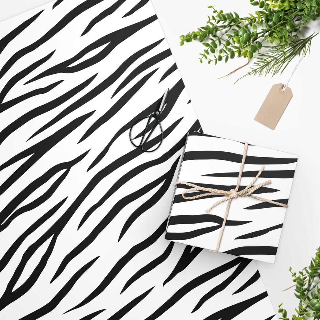 Elegant Zebra Print Wrapping Paper Safari Chic Gift Wrap Etsy