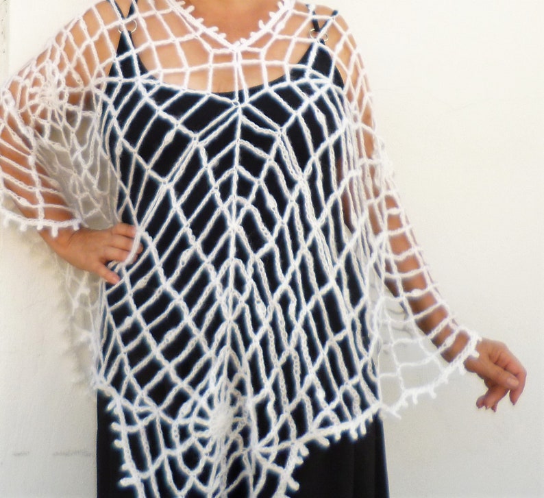 Halloween Wedding Clothes White Spider Web Cape Poncho Size M - Etsy