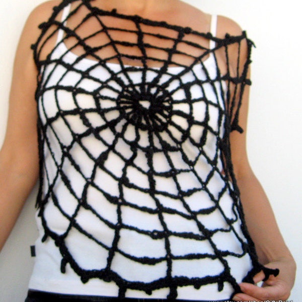 Halloween Spider Web Gothic  Black Top