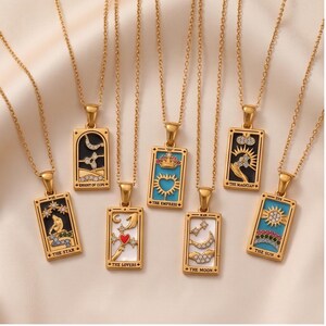 Tarot card necklace gold plated - Etsy 日本