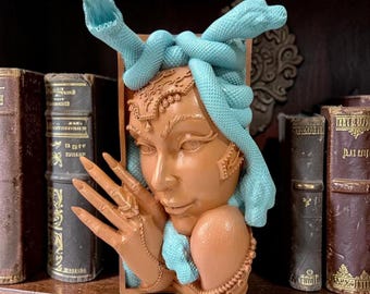 Medusa Buchecke - Griechische Mythologie Bücherregal Einsatz, Fantasy Dekorative Buchstütze, Gothic Regal Dekor Geschenk