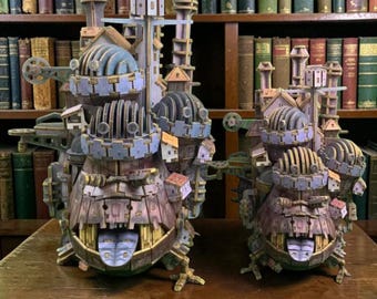 Kit de rompecabezas de madera 3D para construir un castillo andante: modelo de fortaleza mecánica steampunk, decoración fantástica en movimiento, regalo único para el escritorio.