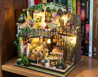 DIY Wooden Cabin Miniature Kit – Handmade Dollhouse Model, Cozy Landscape Scene, Creative Home Decor Gift