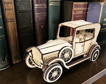 Retro Holz Auto Laser Cut Datei Vintage Car Holz Handwerk Vorlage
